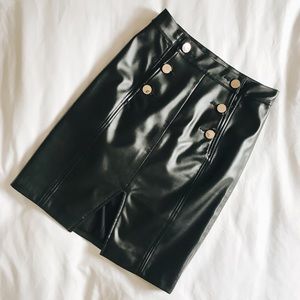 Vegan Leather Midi Skirt